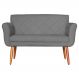 Namoradeira Decorativa Isabela Pés Palito Suede Cinza - DS Estofados