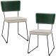 Kit 02 Cadeiras Decorativas Sala Jantar Allana L02 Facto Verde Musgo Linho Champagne - Lyam Decor