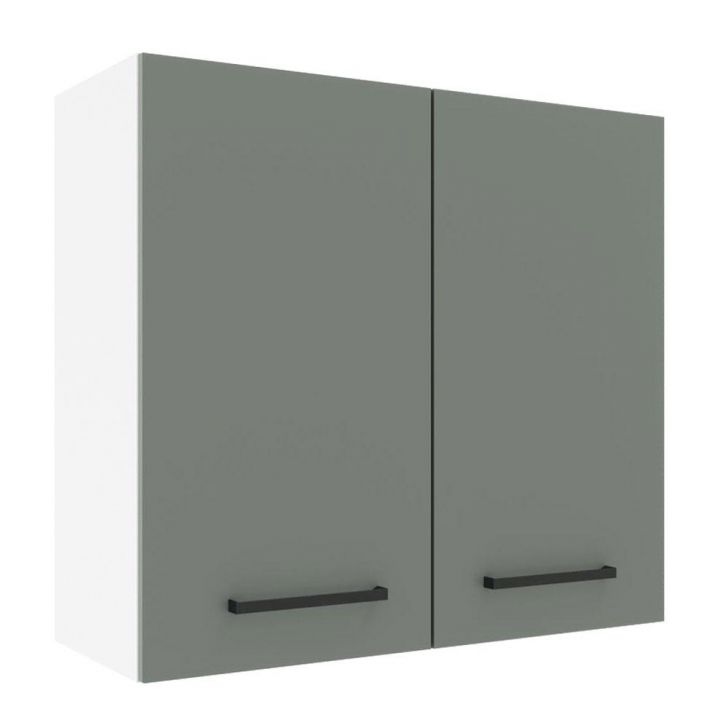 Armário de Cozinha Aéreo 70 cm 2 Portas Branco/Cinza Agata Madesa