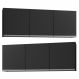 Kit 2 Armários Aéreos 150cm 3 Portas Argélia Preto - Lumil