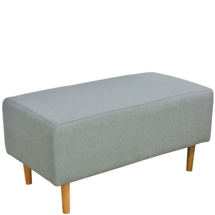 Puff Decorativo Sala de Estar Cléo W01 Pés Palito 90 cm Linho Cinza Escuro - Lyam Decor