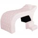 Maca Estofada Capitonê Requinte Suede Rosa Bebê 80cm - DS Estofados