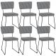 Kit 06 Cadeiras Decorativas Para Sala De Jantar Allana L02 Pied Poule - Lyam Decor