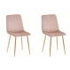 Conjunto com 2 Cadeiras Kendra Marrom Base Dourada