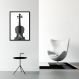 Quadro Instrumento Musical Violino 60x43 Caixa Preto