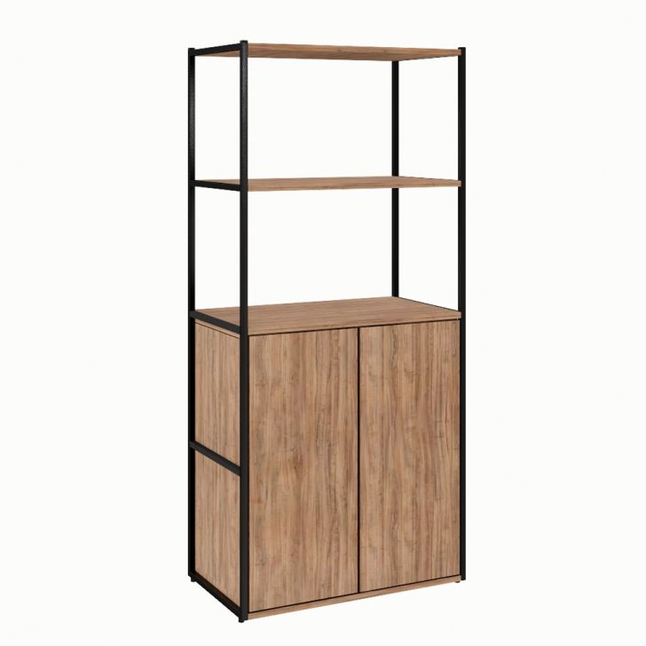 Estante Shelf 2 PT Ameixa e Preta 139 cm