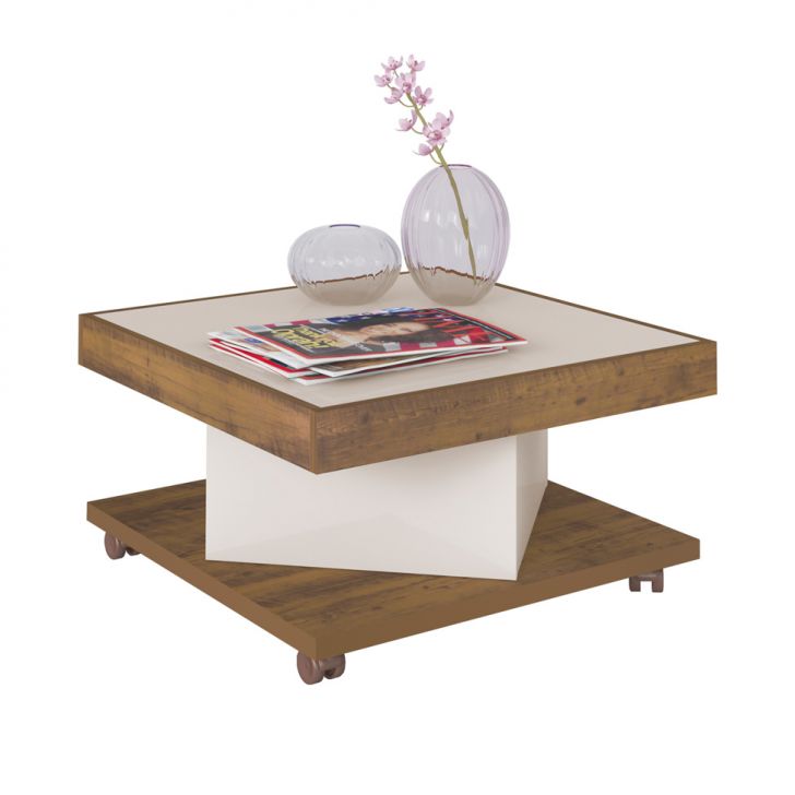 Mesa de Centro Quadrada Saara Pinho e Off White