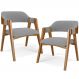 Kit 02 Cadeiras Para Sala de Jantar e Estar Living Estofada Suran L02 Suede Cinza - Lyam
