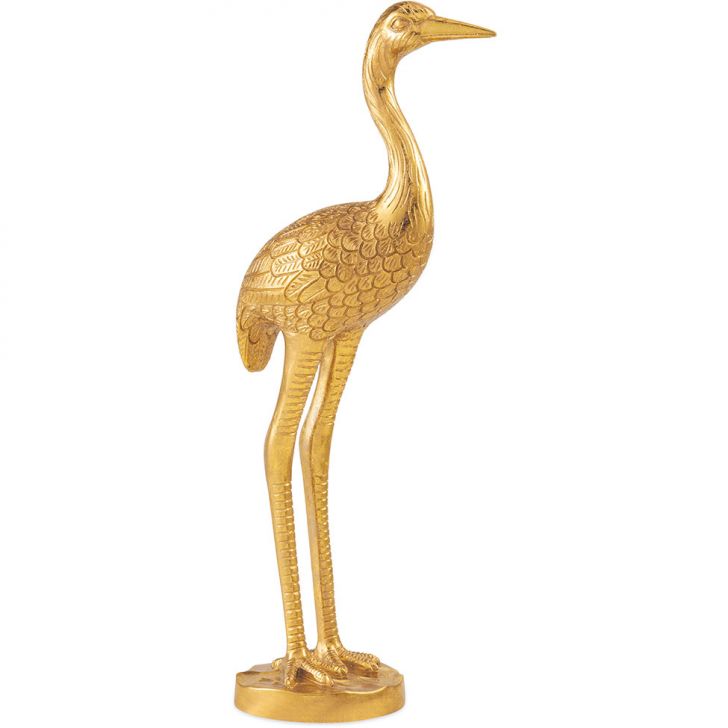 Escultura Pássaro Dourada 41 Cm