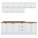 Image of Cozinha Modulada 11 Pecas 240cm CE381 Americana Branco Nature Henn HE777CL39AFKMOB