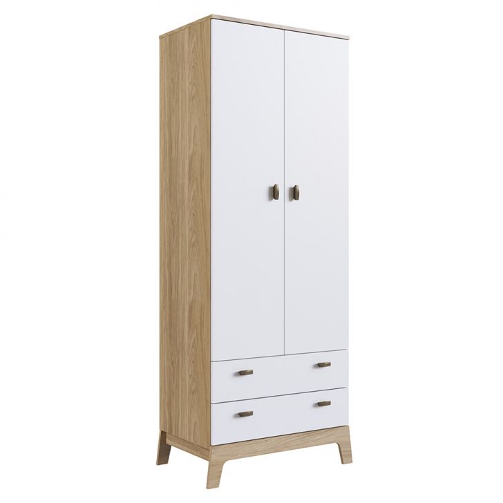 Guarda-Roupa Infantil Favo de Mel 2 Portas 2 Gavetas Branco e Itapuã