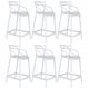 Kit 6 banquetas médias Masters Allegra 66 cm Branco