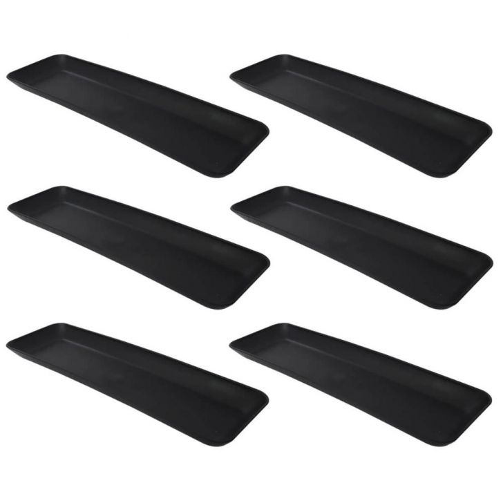 Kit 6 Petisqueiras Retangulares Prato De Petisco Coza Grande Preto