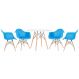 Mesa redonda Eames 100 cm branco + 4 cadeiras Eiffel DAW Azul céu