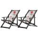 Kit 2 Espreguiçadeiras Dobrável Black CB-Cinza Floral