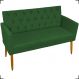 Namoradeira Decorativa Para Sala Nina Com Base E Capitonê Suede Verde Pé Castanho - Clique E Decore