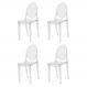 Kit 4 Cadeiras Victoria Ghost Transparente Sala Cozinha Jantar