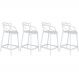 Kit 4 banquetas médias Masters Allegra 66 cm Branco