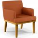 Poltrona Decorativa Para Sala De Estar Recepção Beatriz Base Mel W01 Tecido Terracota - Lyam Decor