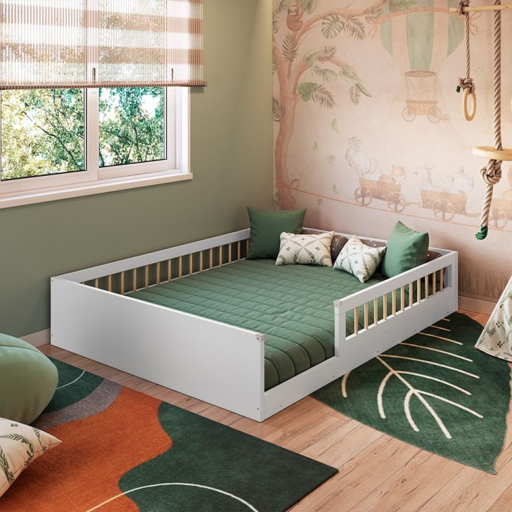 Cama Infantil Montessoriana Afeto Branca 145 cm