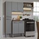 Armário de Cozinha Compacta 156 cm Rustic/Cinza Emilly Madesa 01
