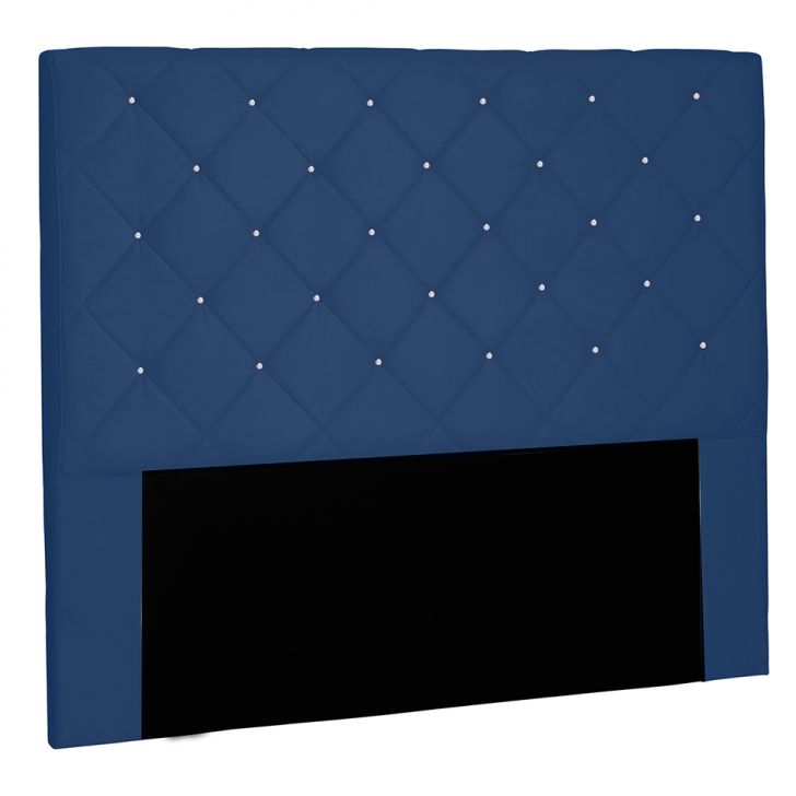 Cabeceira Queen Tânia Suede Azul