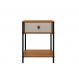 Mesa de Cabeceira Sevilha 1 Gaveta Off White e Canela