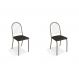 Conjunto com 2 Cadeiras Noruega Nickel e Preto