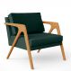 Poltrona Decorativa Para Sala Estar Pietra Estrutura De Madeira L02 Linho Verde Musgo - Lyam Decor