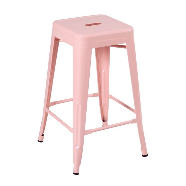 Banqueta média Iron Tolix 66 cm Rosa antigo