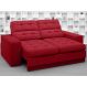 Sofá Jobim 1,70m Assento Retrátil e Reclinável Velosuede Vermelho - NETSOFAS