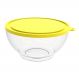 Pote com Tampa 3,1L Redondo Crippa Transparente e Amarelo Bacia Alimentos Frutas