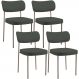 Kit 04 Cadeiras Decorativa Estofada Para Sala de Jantar Melina Base Arena L02 Linho Verde Musgo - Lyam Decor