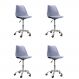 Kit 04 Cadeiras Office Base Cromada Girat¢ria Saarinen cor:cinza