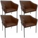 Kit 4 Cadeiras Para Sala de Jantar Estar Living Olívia L02 Couríssimo Marrom - Lyam Decor