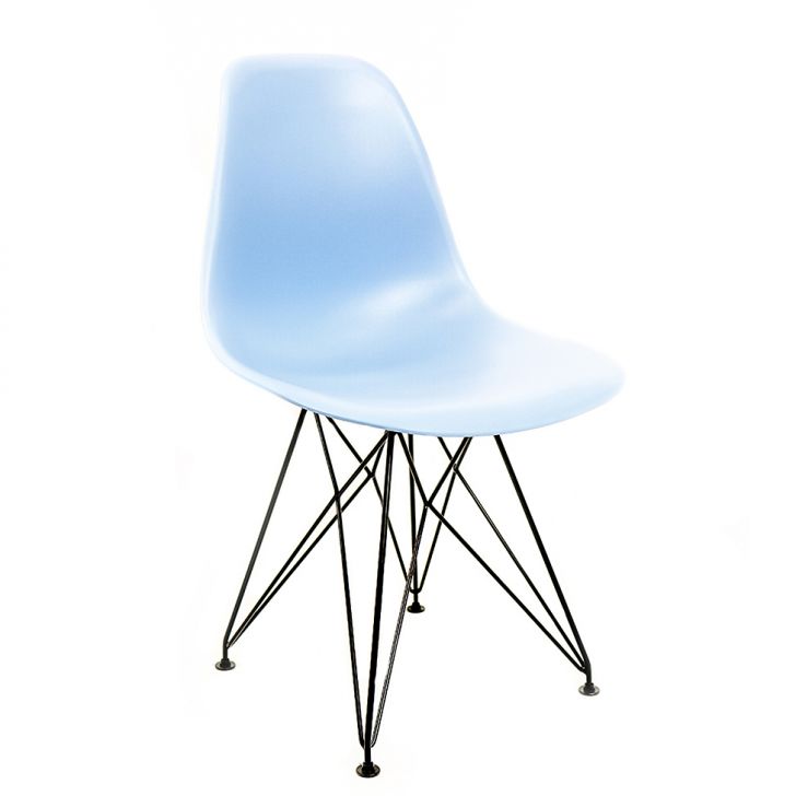 Cadeira De Cozinha Eames Preta E Azul