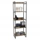 Estante Livreiro Multiuso Prisma Estilo Industrial 60cm 5 Prateleiras C08 Carvalho - Mpozenato