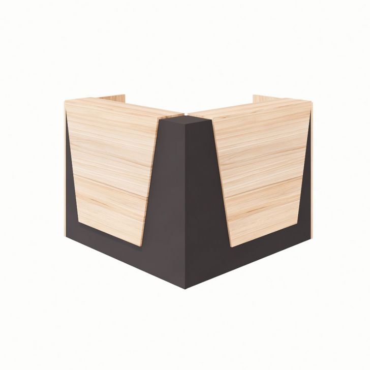 Balcão de Atendimento em L Recepção Calvi e Preto 141 cm