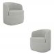 Kit 2 Poltronas Decorativas Design Moderno Bel Sala de Estar Base Giratória Linho Cinza G33 - Gran Belo