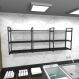 Prateleira industrial lavanderia aço cor preto 180x30x68cm CxLxA cor mdf preto modelo ind35plav