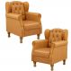 Kit 02 Poltronas Decorativa Para Sala De Estar Yara P02 Couríssimo Whisky - Lyam Decor