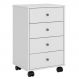 Gaveteiro Office 4 Gavetas Com Rodízios Presence D02 Branco - Mpozenato
