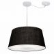 Pendente Cone Com Desvio Md-4282 Cúpula Tecido 21/40x50cm Preto - Bivolt