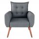 Poltrona Decorativa Alison Linho Cinza Saturno