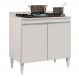 Balcão para Cooktop de Cozinha com Tampo 2 Portas Brenda 80,5 cm - D'Rossi