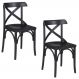 Kit 2 Cadeiras Decorativas Crift Preto - Gran Belo