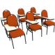 Kit com 6 Cadeiras Universitária para Auditórios Linha Hotel Laranja