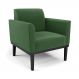 Poltrona Decorativa Isabella Pés Fixo em Madeira Preto Suede Verde G19 - Gran Belo
