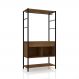 Guarda Roupa Closet Industrial 2 Gavetas Veneza Preto/Demolição 90cm - Pallazio