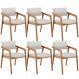 Kit 06 Cadeiras Para Sala de Jantar Estar Living Giorgia L02 Bouclê Cru - Lyam Decor
